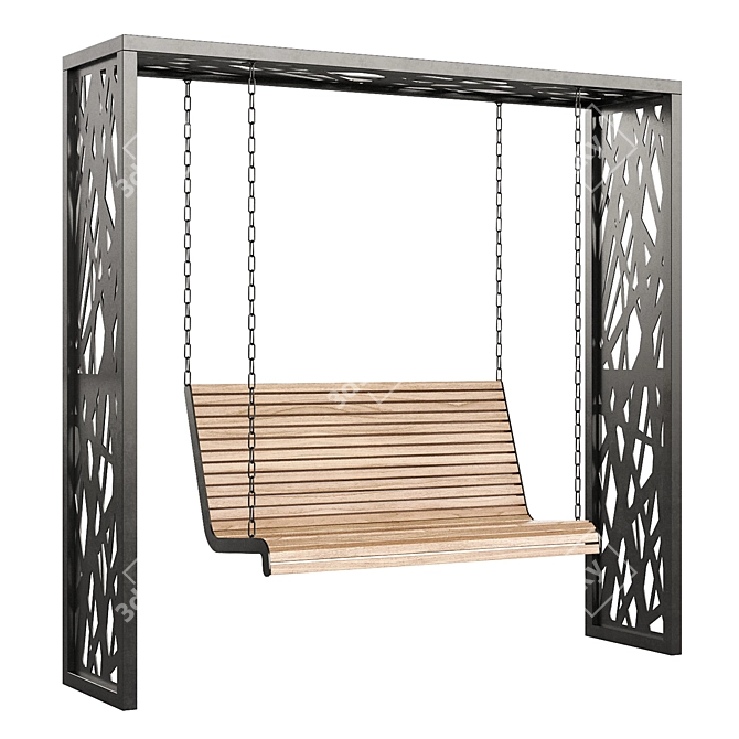 Swing Set with Canopy 3D model image 3