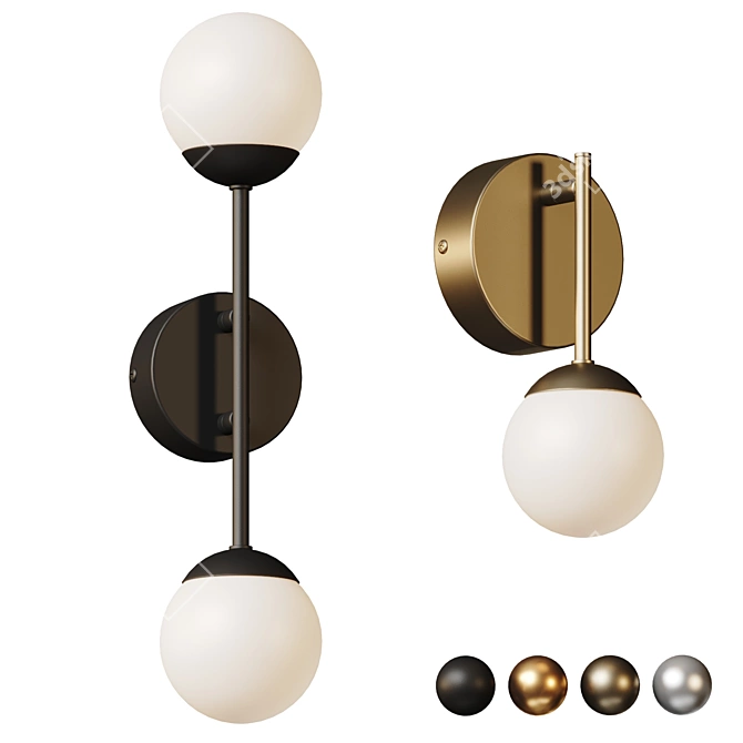 Elegant LED Wall Sconce Fixture 3D model image 1