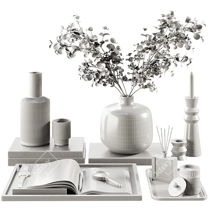 Modern Decorative Set in 3D 3D model image 4