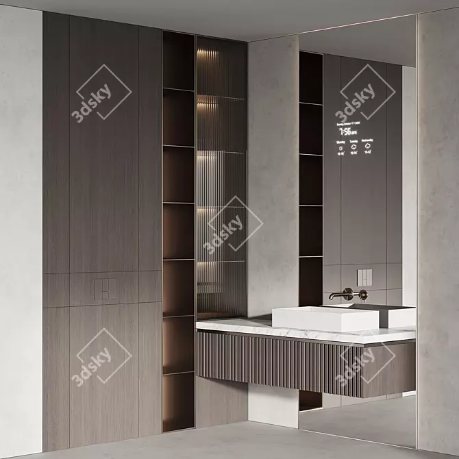 Modern Bathroom Furniture Set 3D model image 3