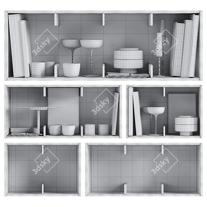 Modern Floating Wall Shelves 3D model image 5