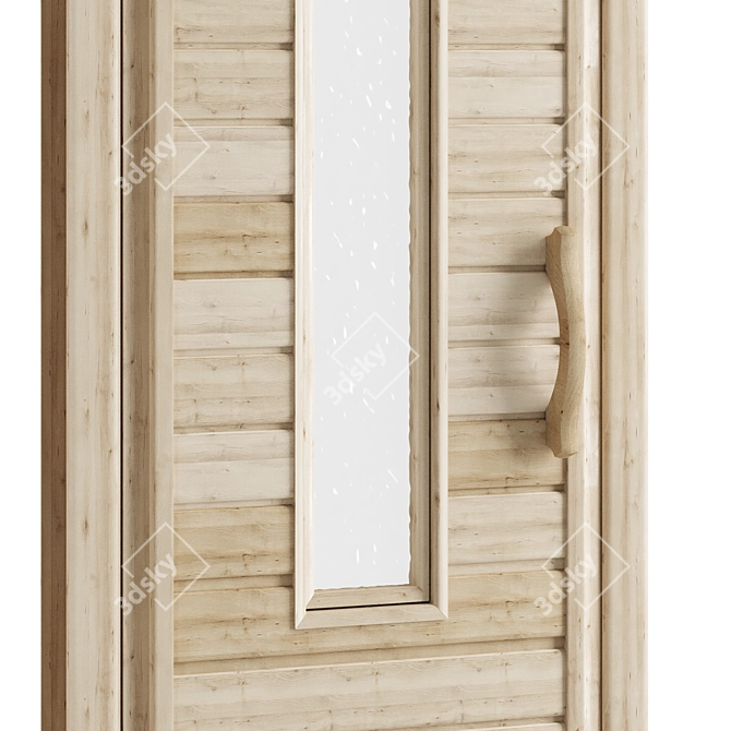 Sauna and Bath Wooden Doors 3D model image 4