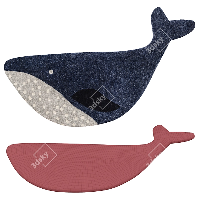 Whale Inspired Decor Rug 3D model image 1