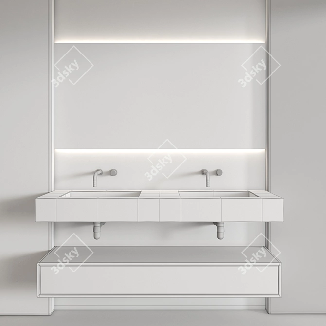 Modern Bathroom Furniture Set 116 3D model image 5