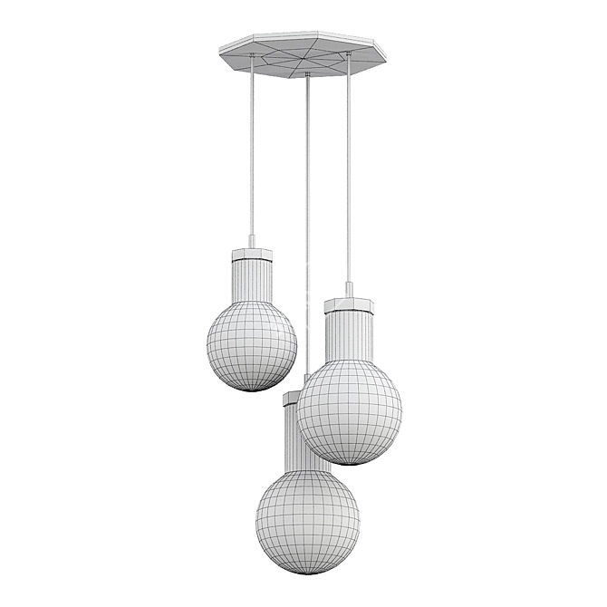 Sleek Smoked Glass Chandelier 3D model image 2