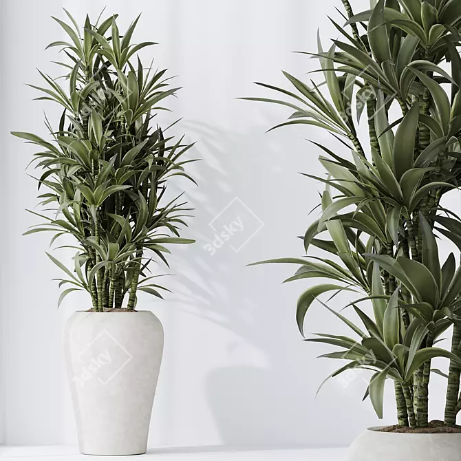 Tropical Plant Vase Collection 3D model image 4