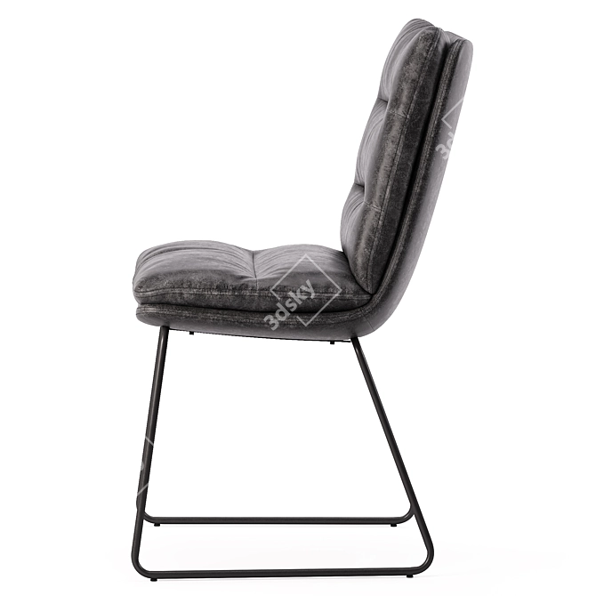 Chic Gray Upholstered Dining Chairs 3D model image 3