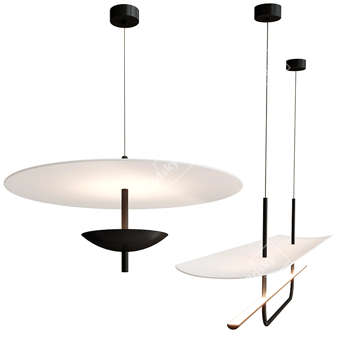 Designer Patina Bronze Pendant Light 3D model image 1