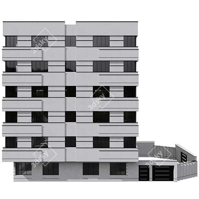 Multi-Floor Residential Building Kit 3D model image 3