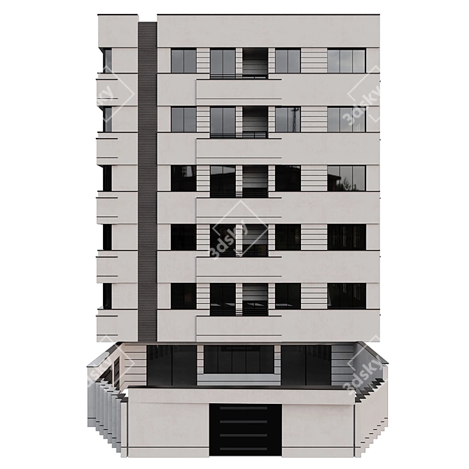 Multi-Floor Residential Building Kit 3D model image 4