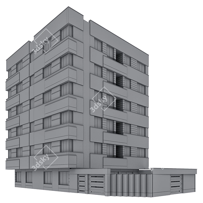 Multi-Floor Residential Building Kit 3D model image 5