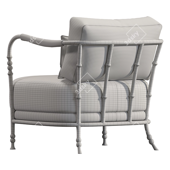 Bold Sculptural Metal Accent Chair 3D model image 6