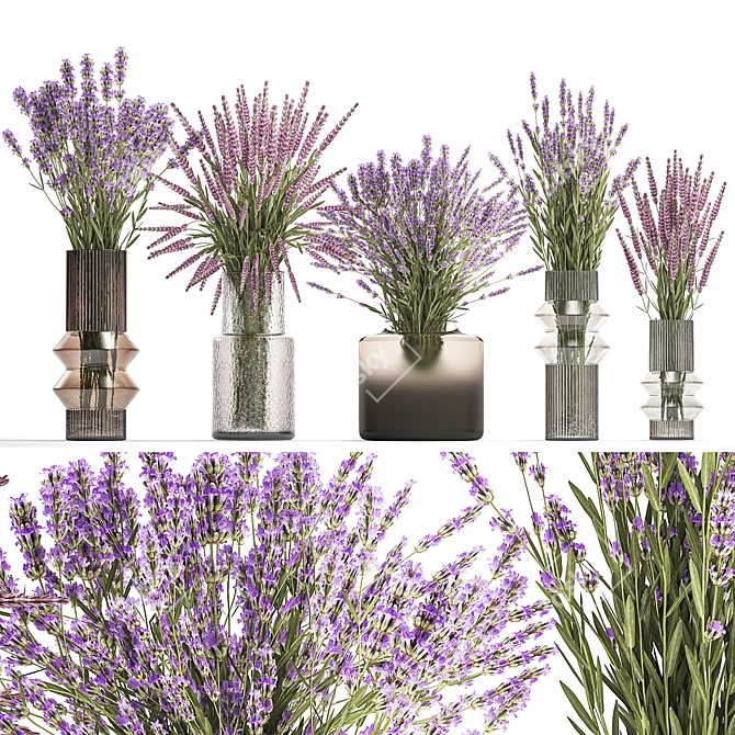 Field Flowers Bouquet Set 3D model image 1