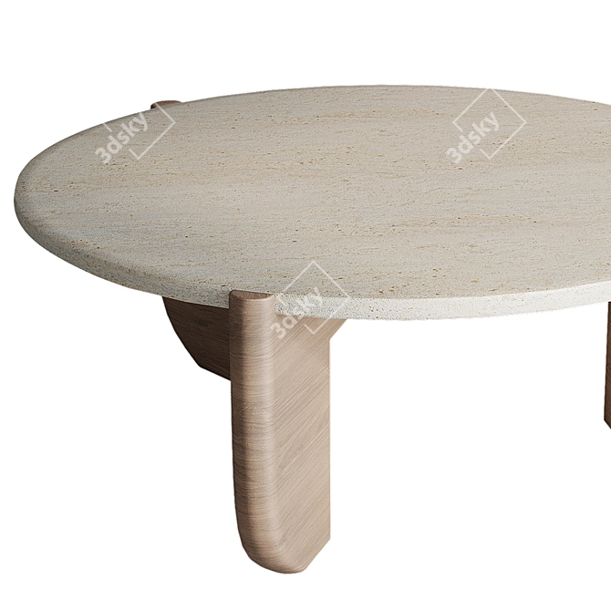 Minimalist Stone Tripod Coffee Table 3D model image 2