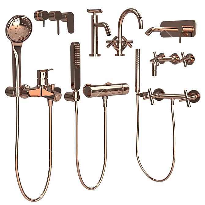 Fima Shower Faucet Set Collection 3D model image 2