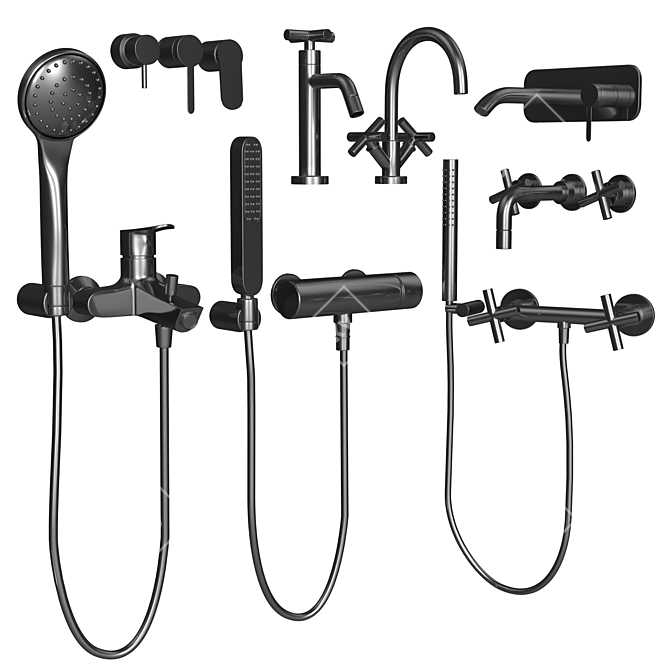 Fima Shower Faucet Set Collection 3D model image 4