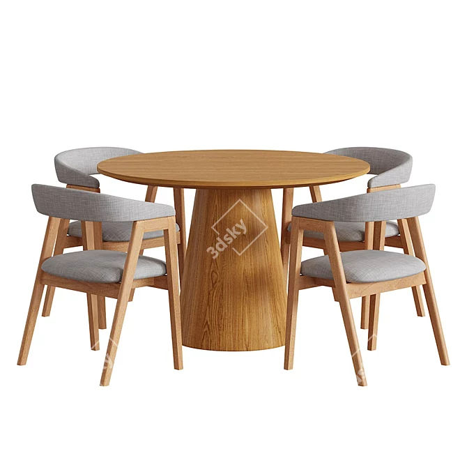 Modern Chair & Table Set 3D model image 3