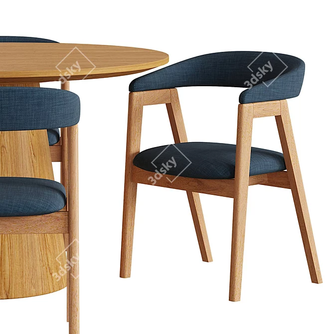 Modern Chair & Table Set 3D model image 6