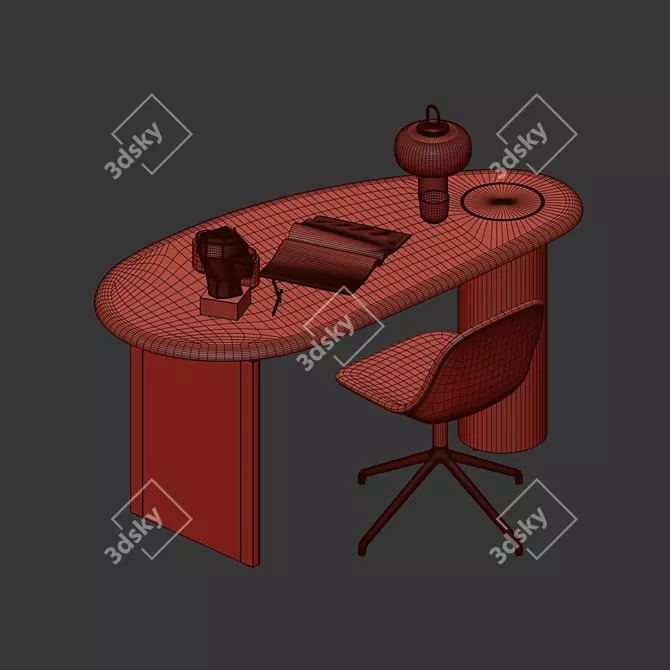  Modern Eclipse Desk in Black 3D model image 5