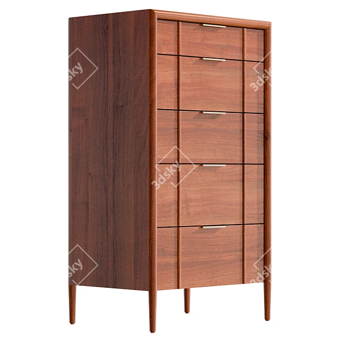 Quincy 5-Drawer Dresser: High-Quality, Spacious 3D model image 4