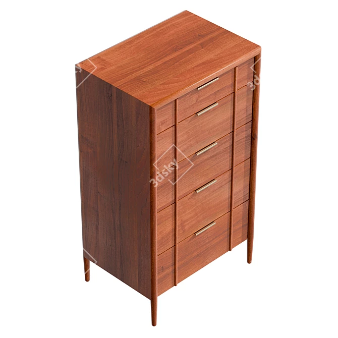 Quincy 5-Drawer Dresser: High-Quality, Spacious 3D model image 5