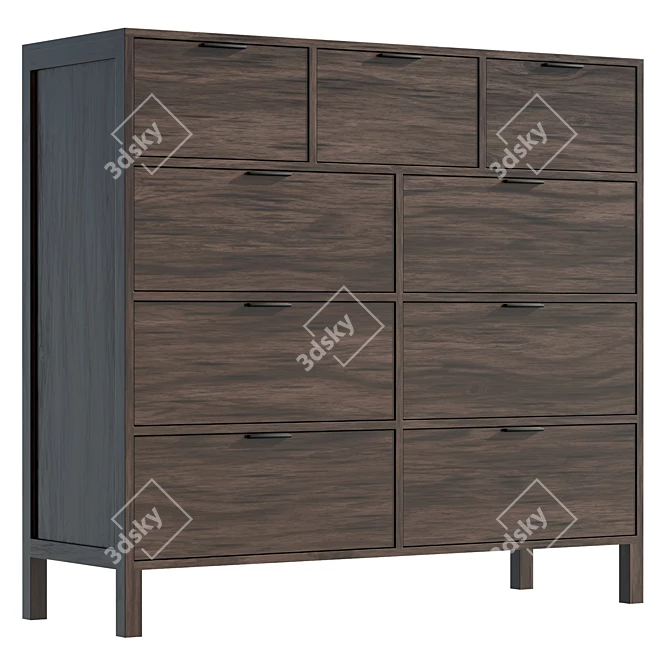 Modern Minimalist Kira Dresser 3D model image 1