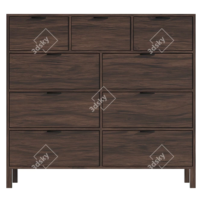 Modern Minimalist Kira Dresser 3D model image 2