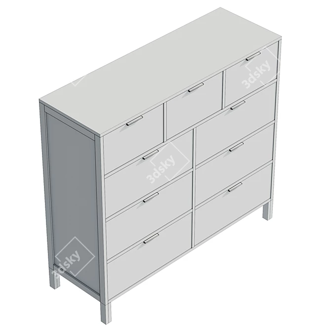 Modern Minimalist Kira Dresser 3D model image 6