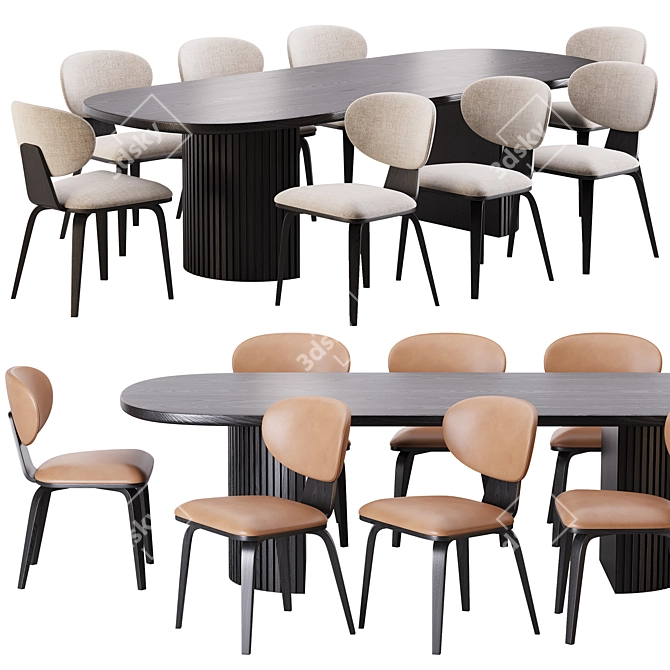 Elegant OLOS Dining Set 3D model image 1