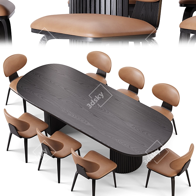 Elegant OLOS Dining Set 3D model image 3