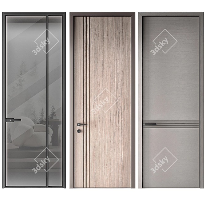 Raised Panel Doors: Modern Elegance 3D model image 6