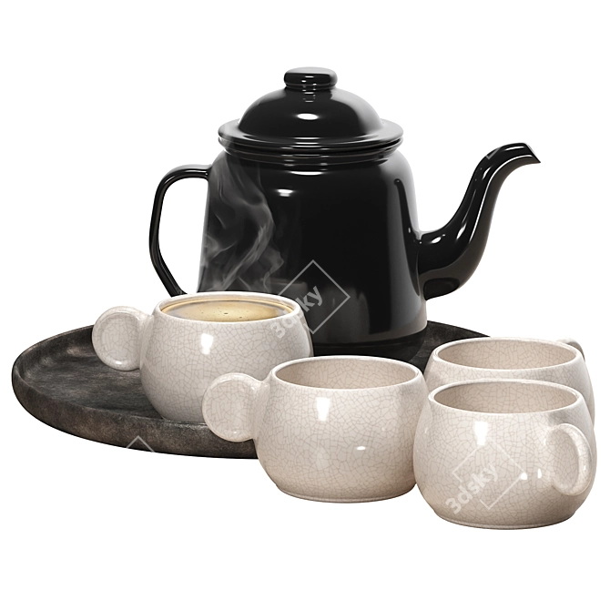 Falcon Enamelware Tea Set 3D model image 1