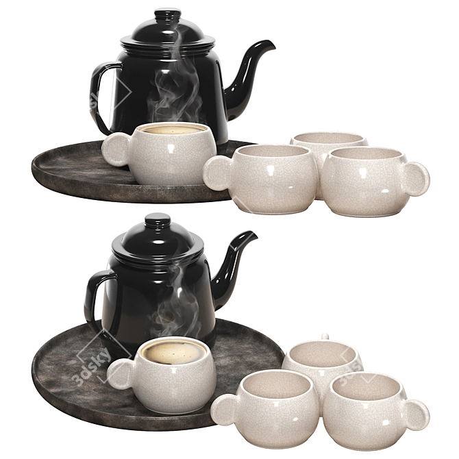 Falcon Enamelware Tea Set 3D model image 2