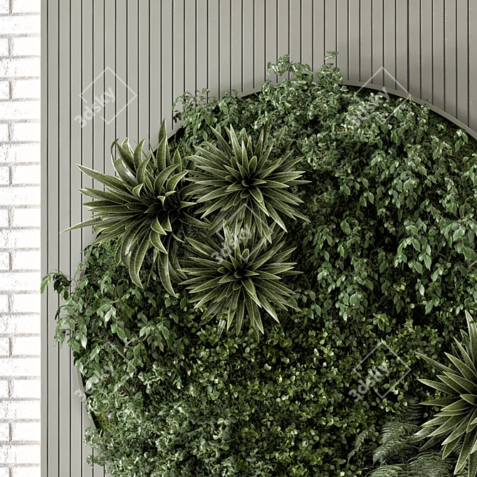 Wooden Base Vertical Indoor Garden 3D model image 3