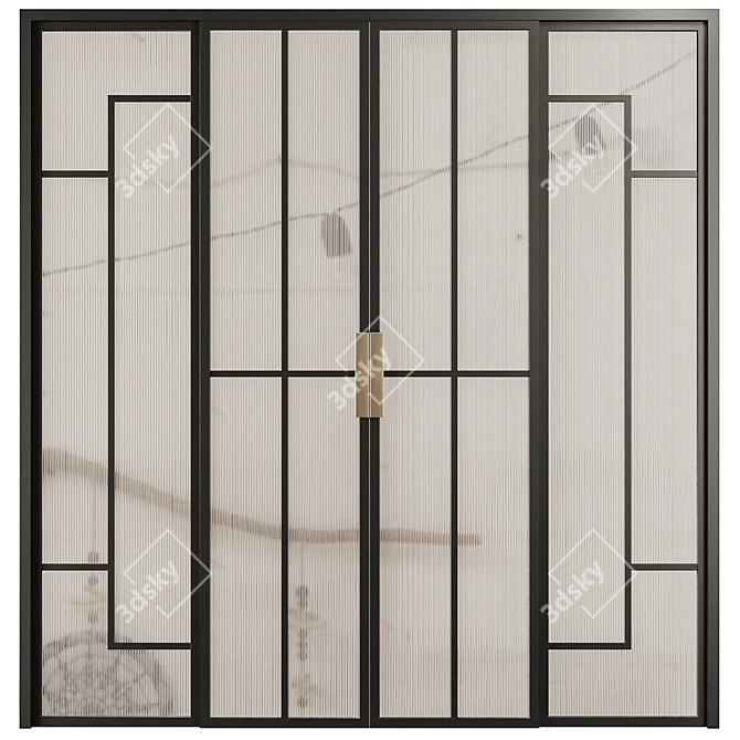 Modern Entrance Door Set21 3D model image 1