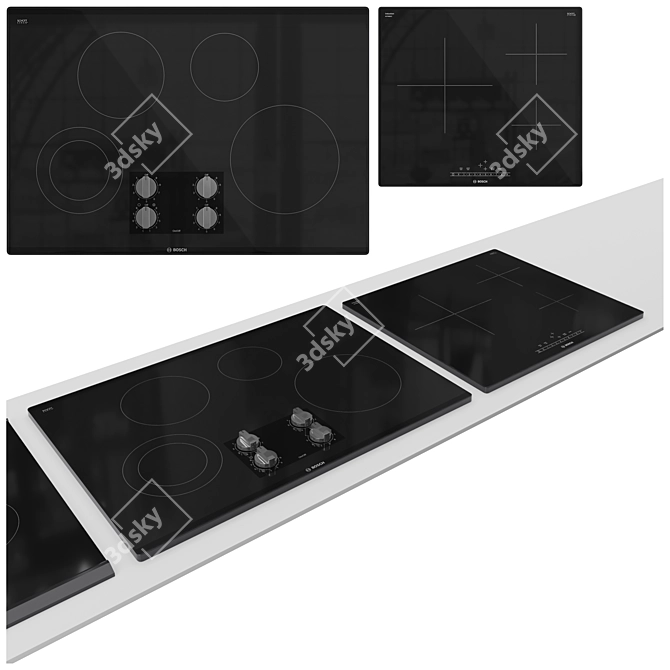 Bosch Cooktop Collection Set 3D model image 4