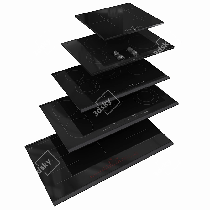 Bosch Cooktop Collection Set 3D model image 5