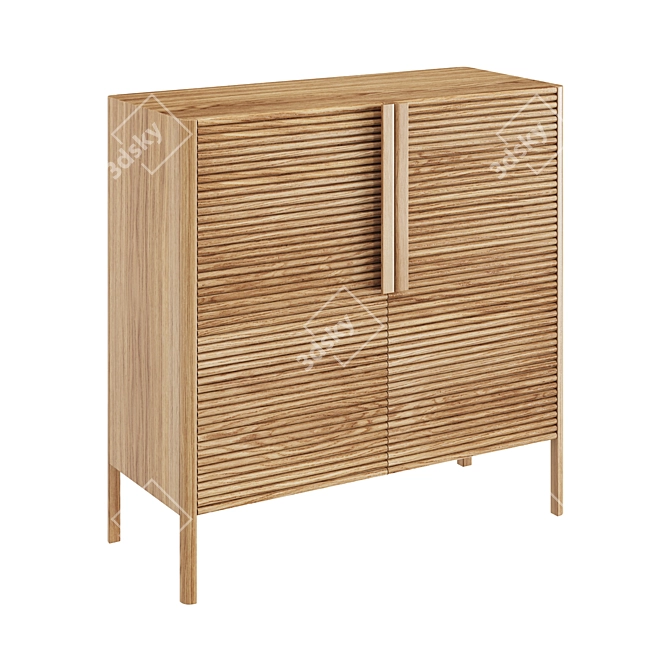 Title: Riffle Oak Tall Chest 3D model image 1