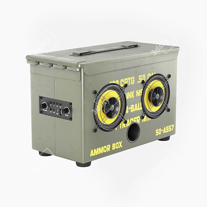 Vintage Ammo Box Speaker 3D model image 1