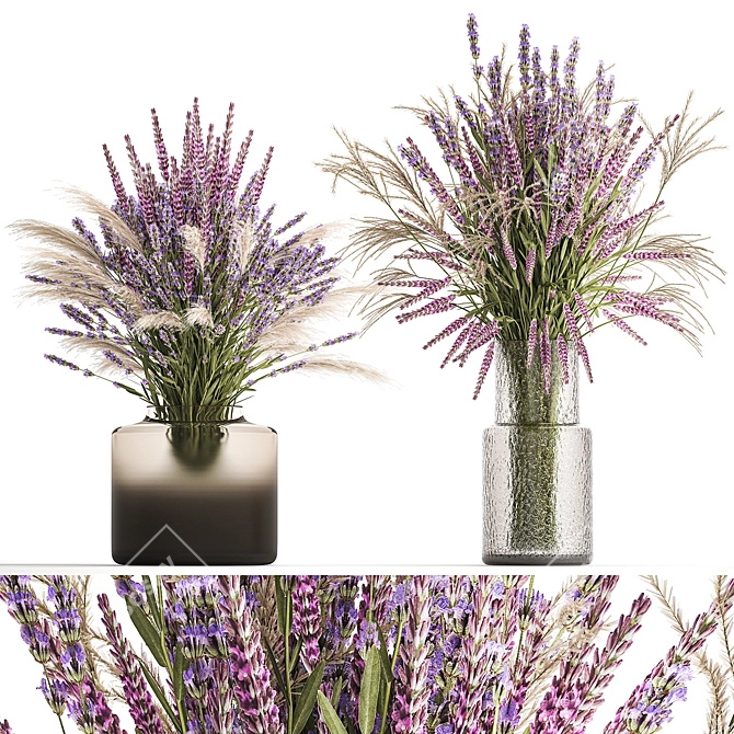 Field Flowers Bouquet Set 3D model image 1