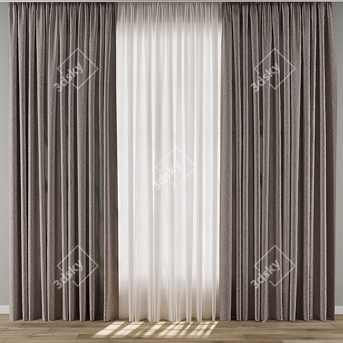 3-in-1 Curtain Model Set 3D model image 1