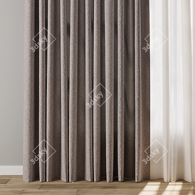 3-in-1 Curtain Model Set 3D model image 2