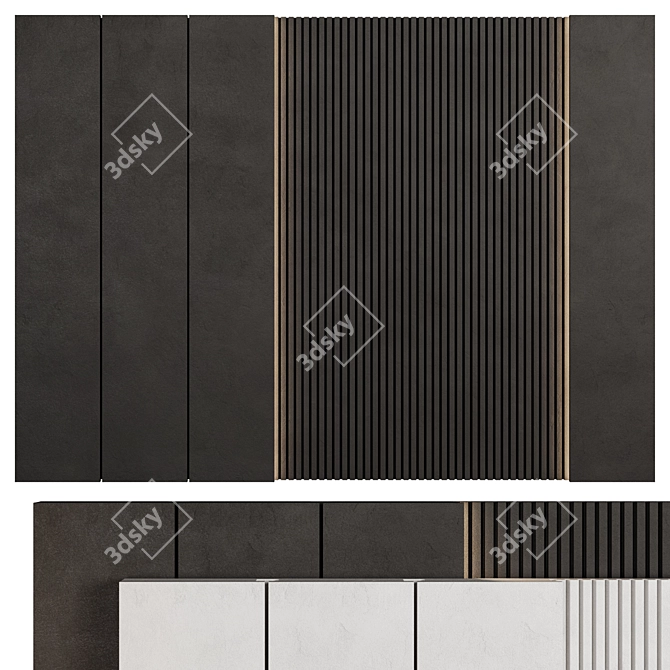 Modular Headboard Wall Panel 3D model image 1