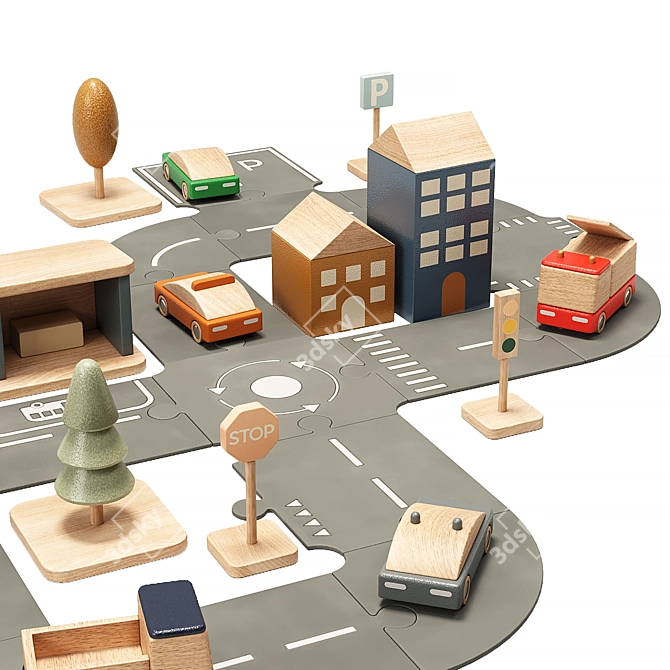 Liewood Village Roads Toy Set 3D model image 2