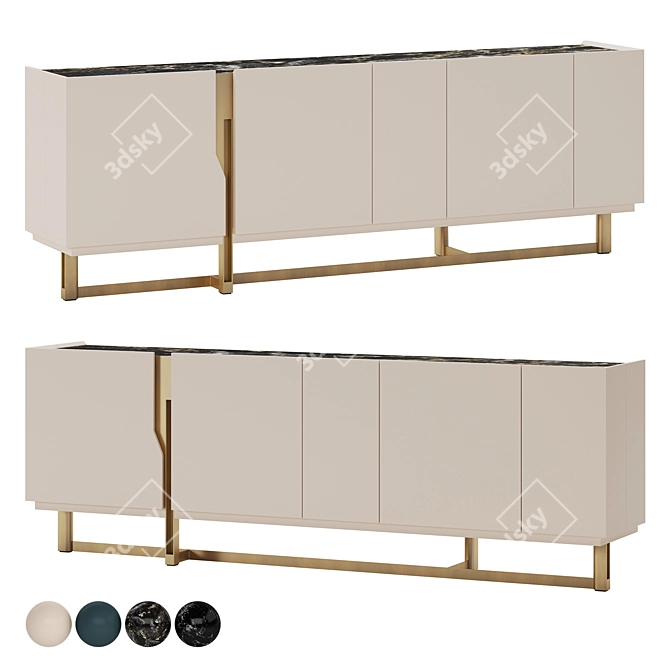 Modern Italian Mirage Sideboard by Cantori 3D model image 1