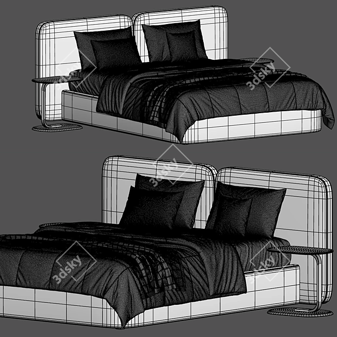 Modern Tadao Bed with Storage 3D model image 1