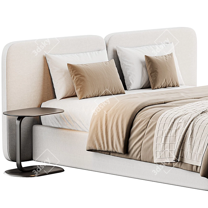 Modern Tadao Bed with Storage 3D model image 3