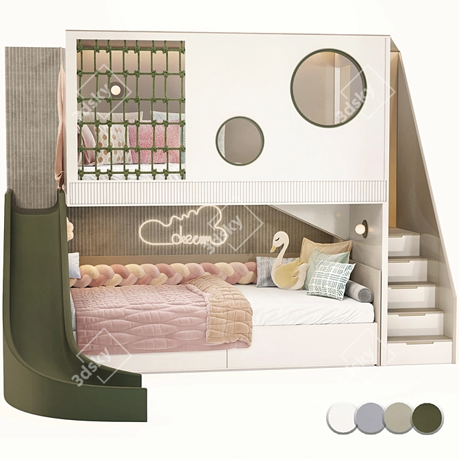 Children Dual Level Bed 2016 3D model image 5