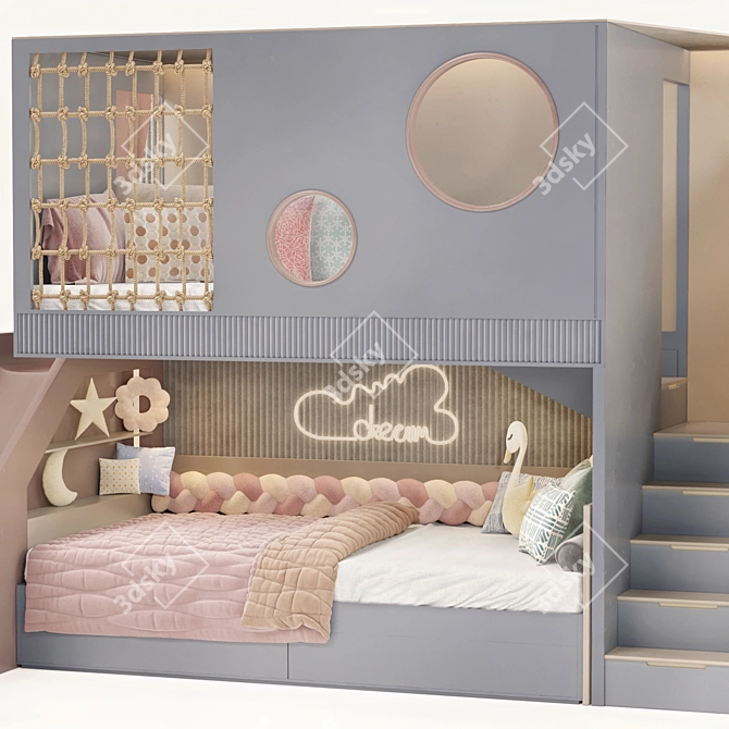 Children Dual Level Bed 2016 3D model image 6