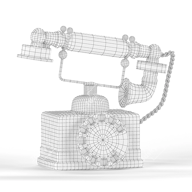 Handmade Vintage Telephone Decor 3D model image 4